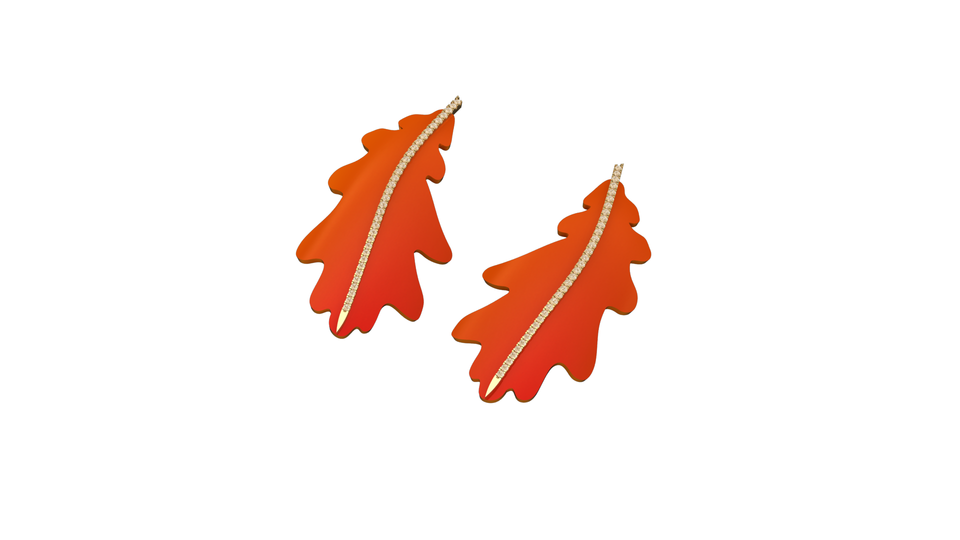Leaf Earrings | Yellow & White Gold
